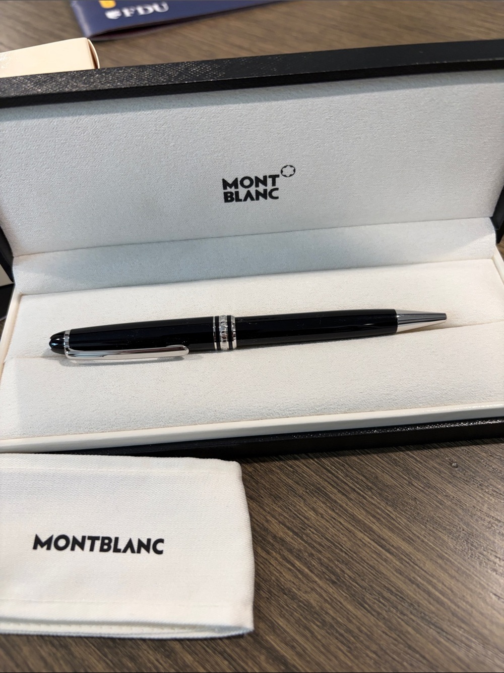 Montblanc Ballpoint Pen in Black with Silver-Tone Trim